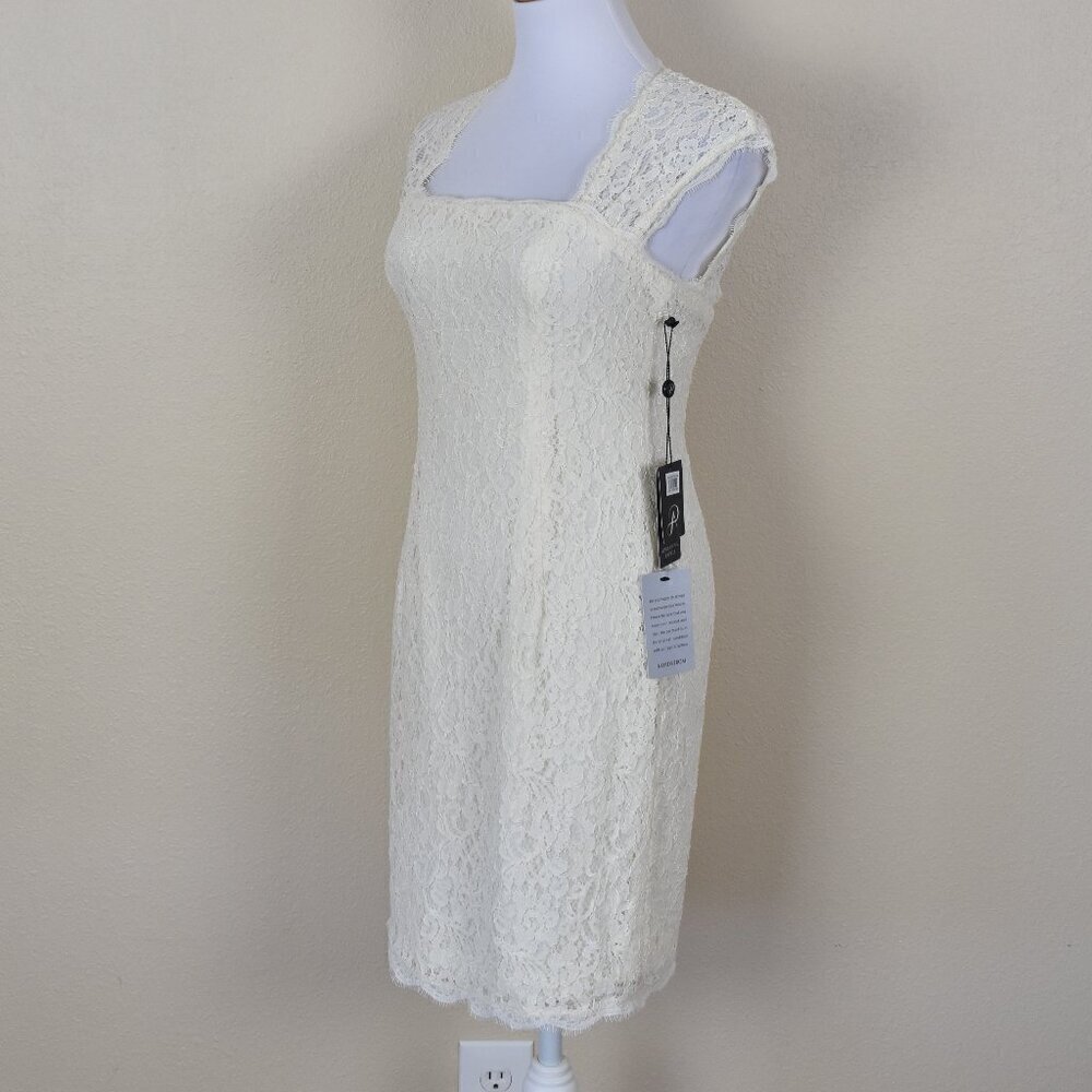 Adrianna Papell Cap Sleeve Lace Sheath Dress NEW 4 - Picture 2 of 13